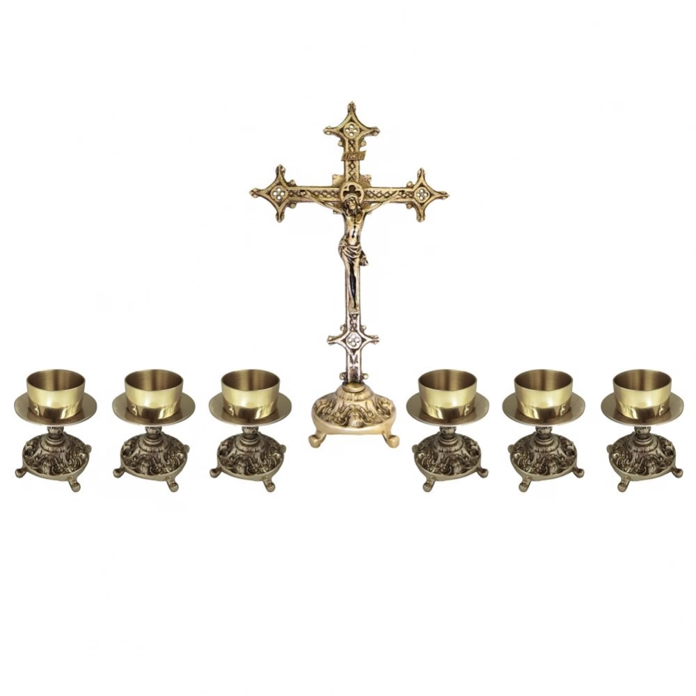 Conjunto de Castiçal com Cruz